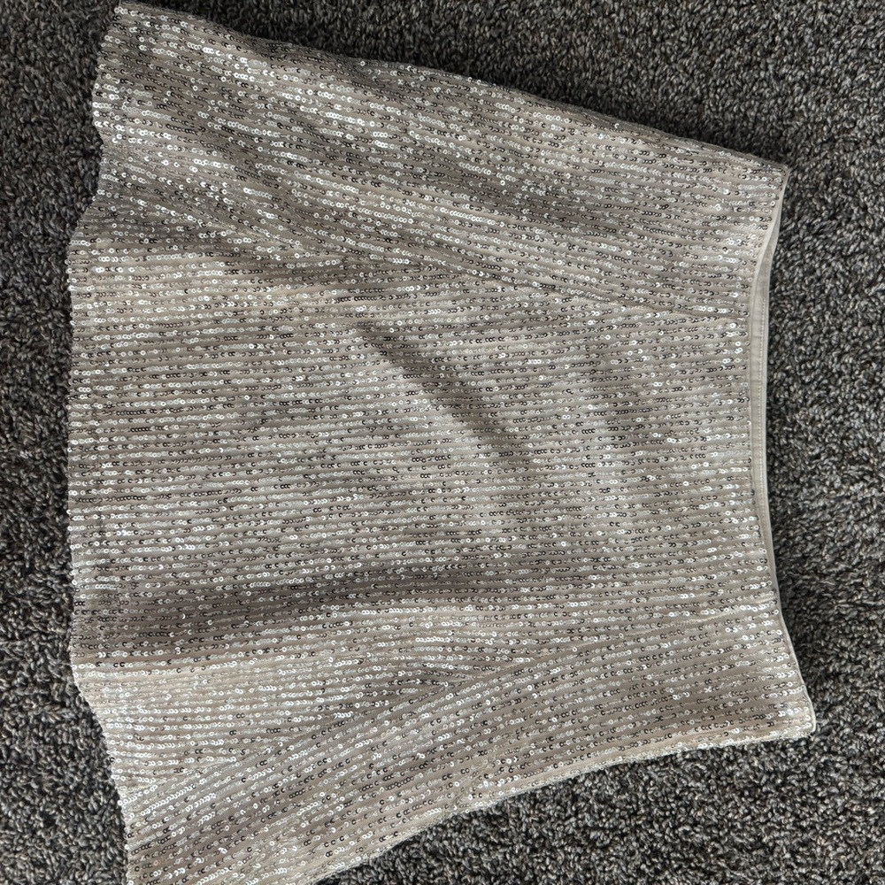 Elegant Silver Sequin Skirt